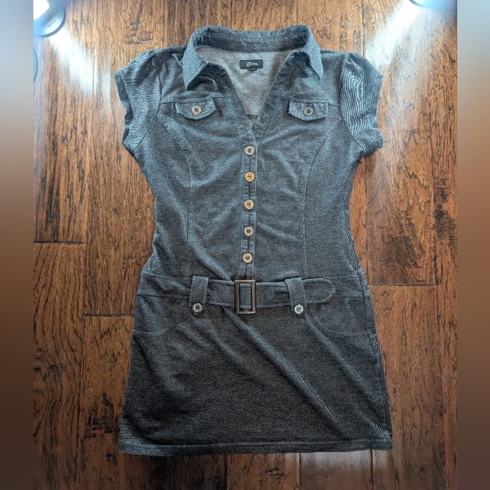 Guess Y2K Grey Mini Dress with Belt